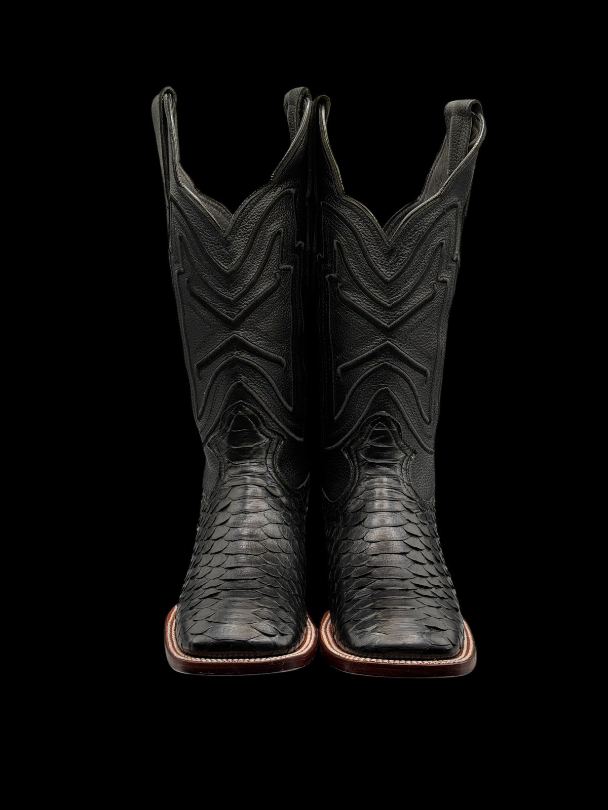 RR Western Men’s Black Exotic Python Cowboy Boots