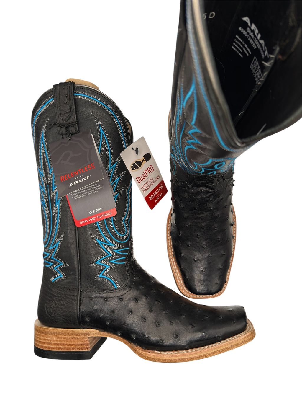 Men's Ariat Relentless Exotic Ostrich Black Cowboy Boots