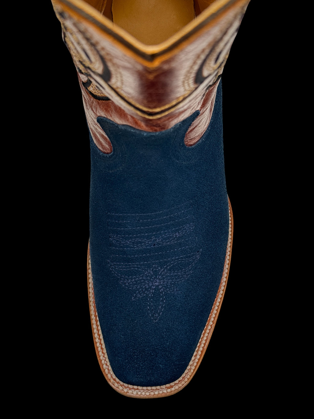 RR Western Men’s Navy Roughout Cowboy Boots