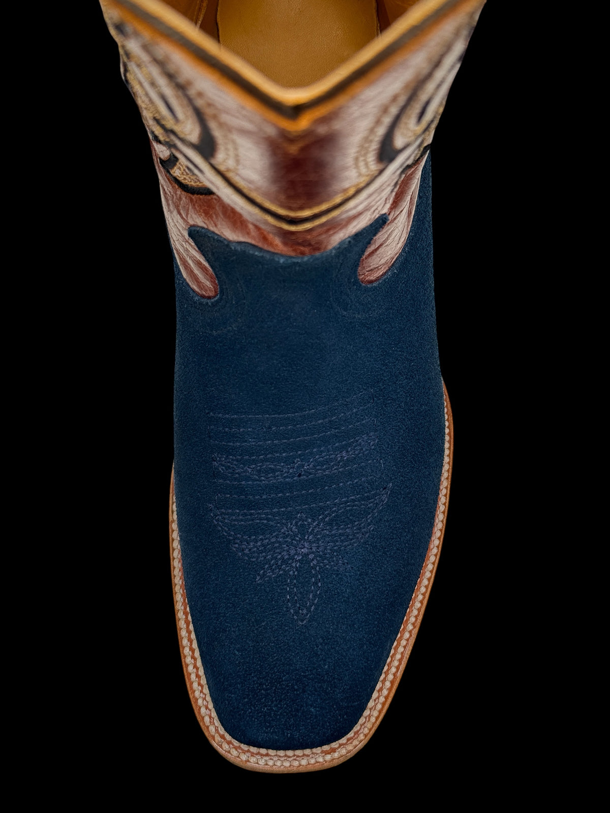 RR Western Men’s Navy Roughout Cowboy Boots