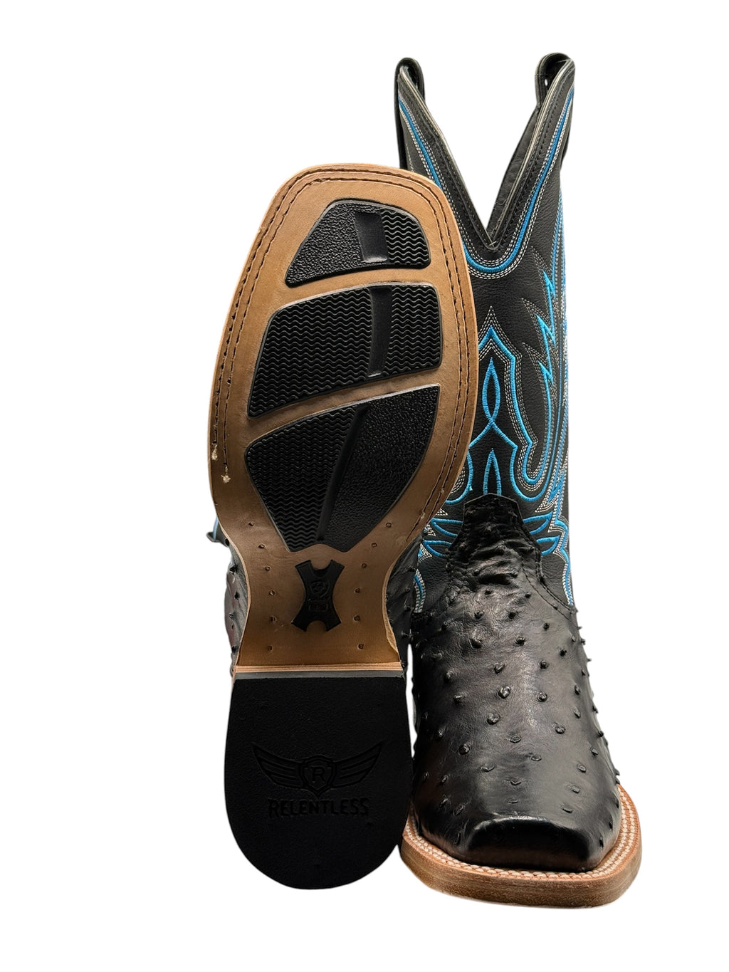 Men's Ariat Relentless Exotic Ostrich Black Cowboy Boots