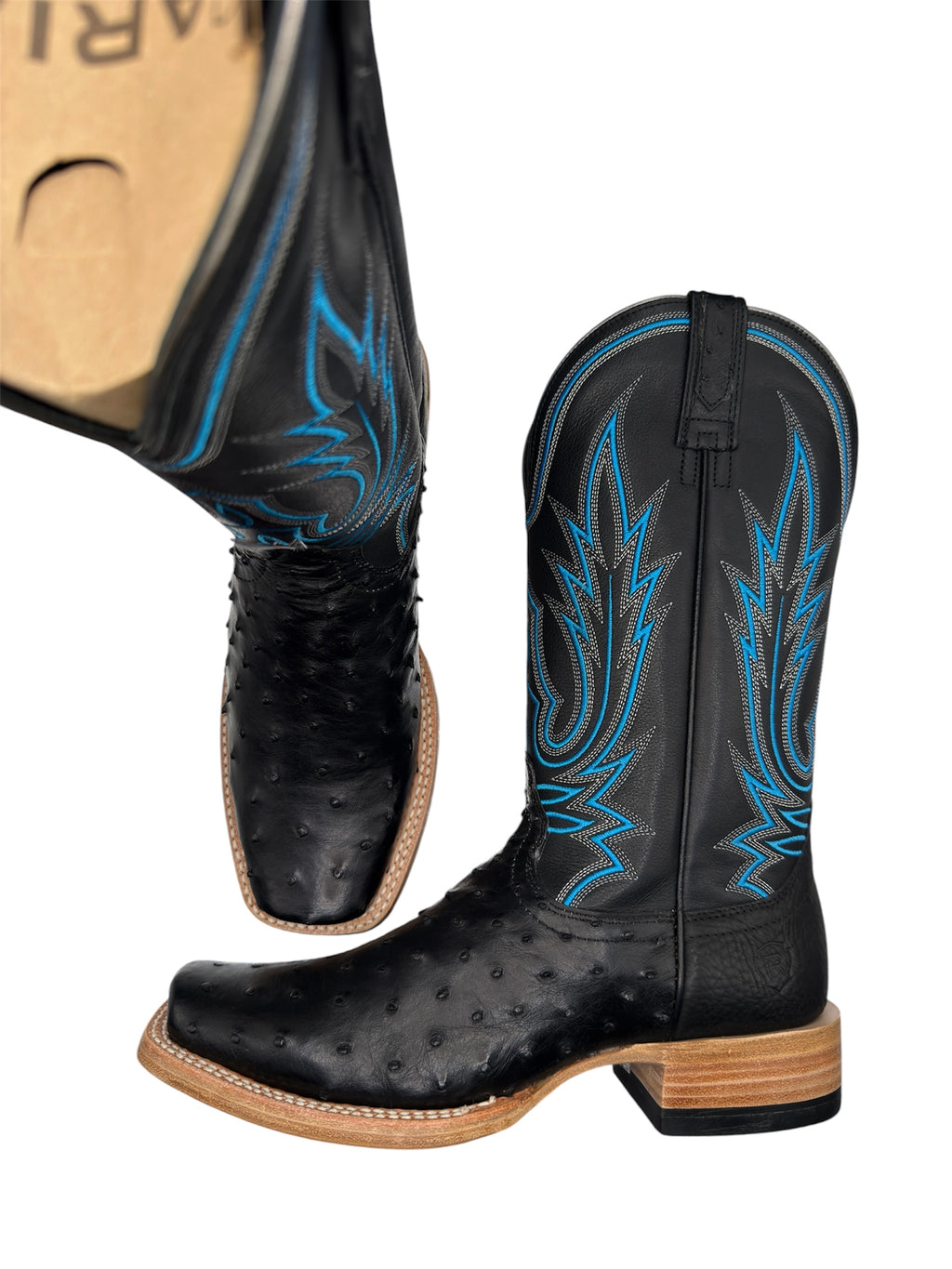 Men's Ariat Relentless Exotic Ostrich Black Cowboy Boots
