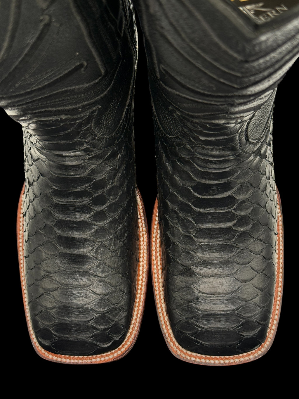 RR Western Men’s Black Exotic Python Cowboy Boots