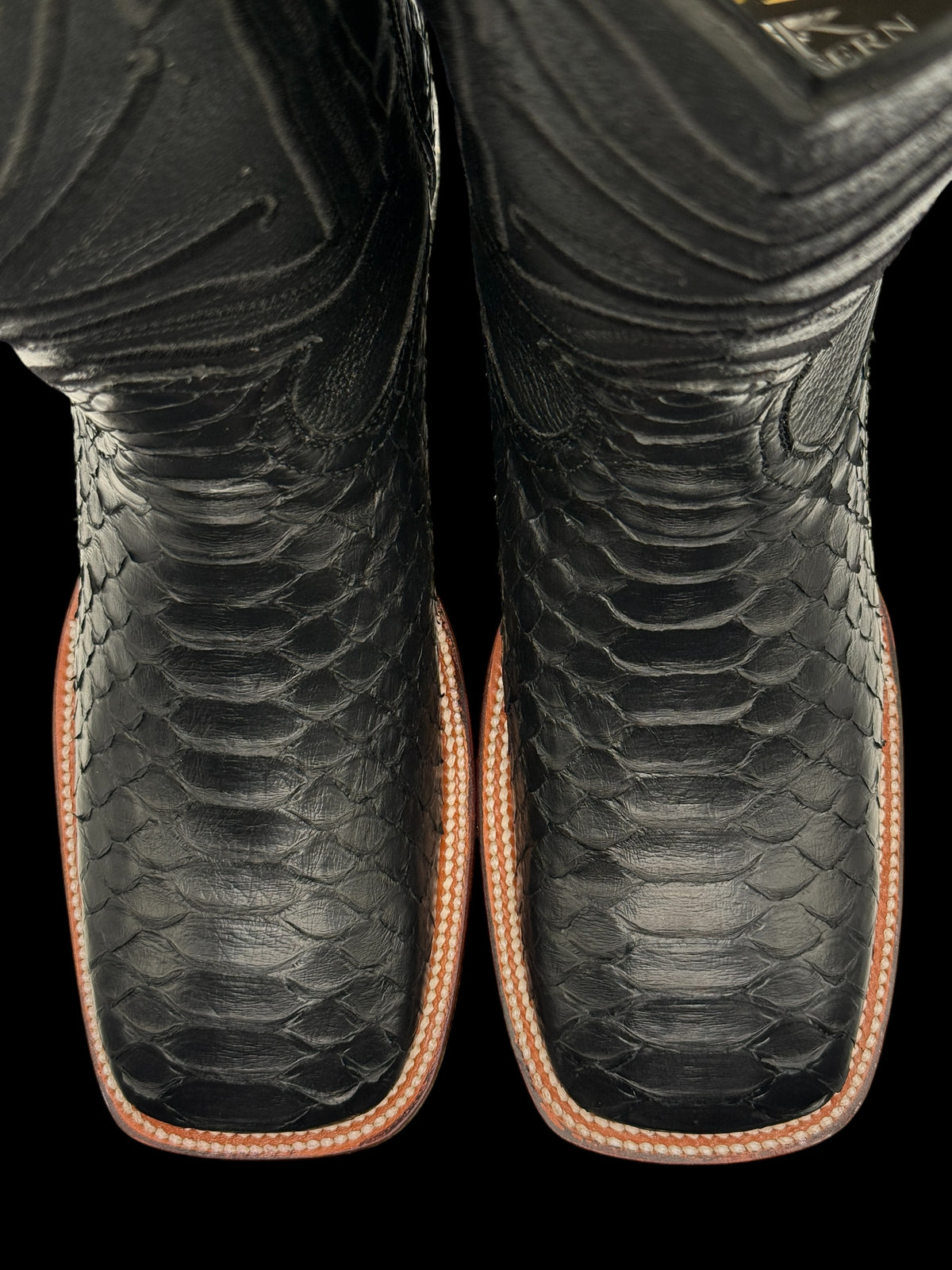RR Western Men’s Black Exotic Python Cowboy Boots