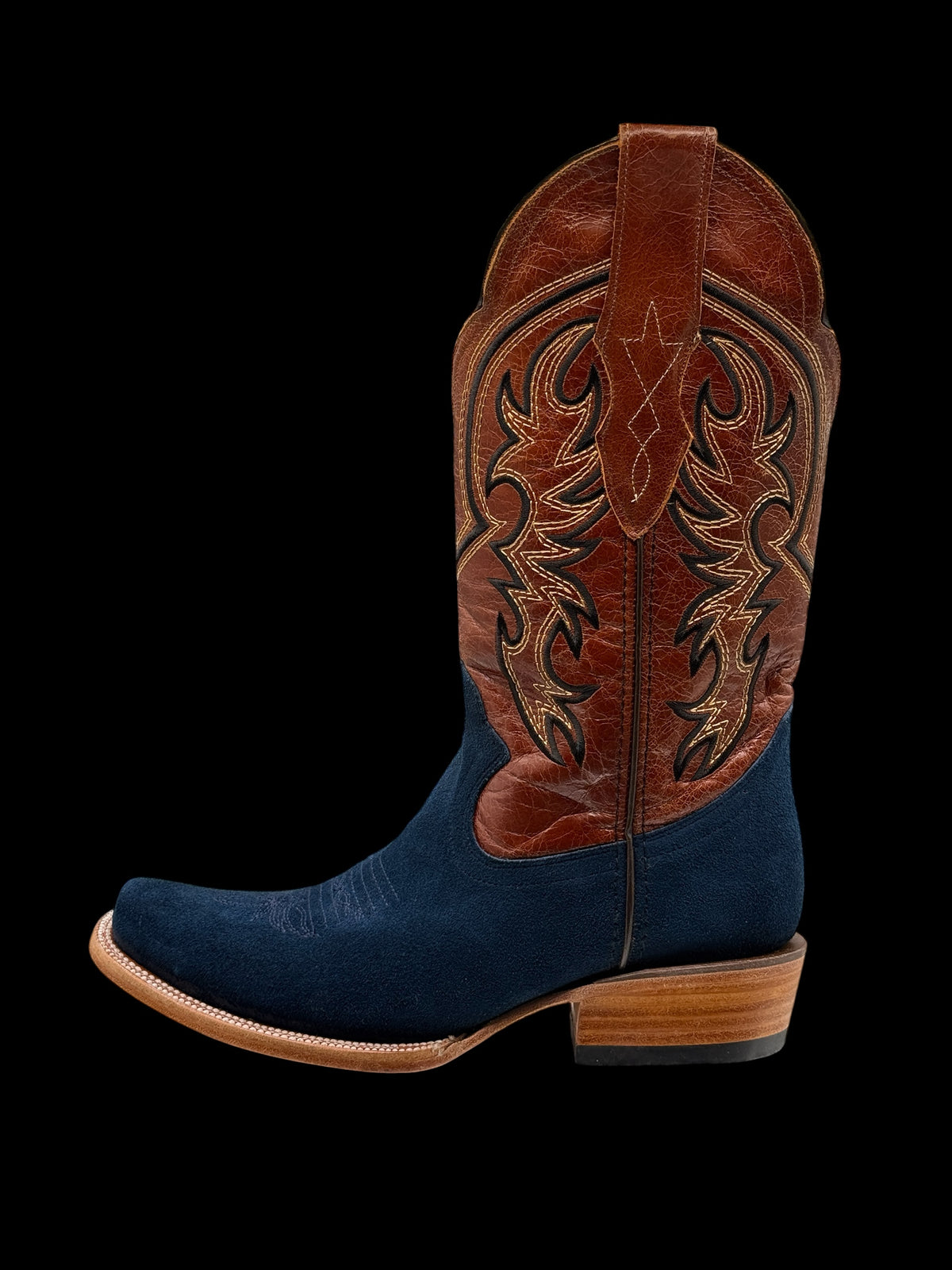 RR Western Men’s Navy Roughout Cowboy Boots