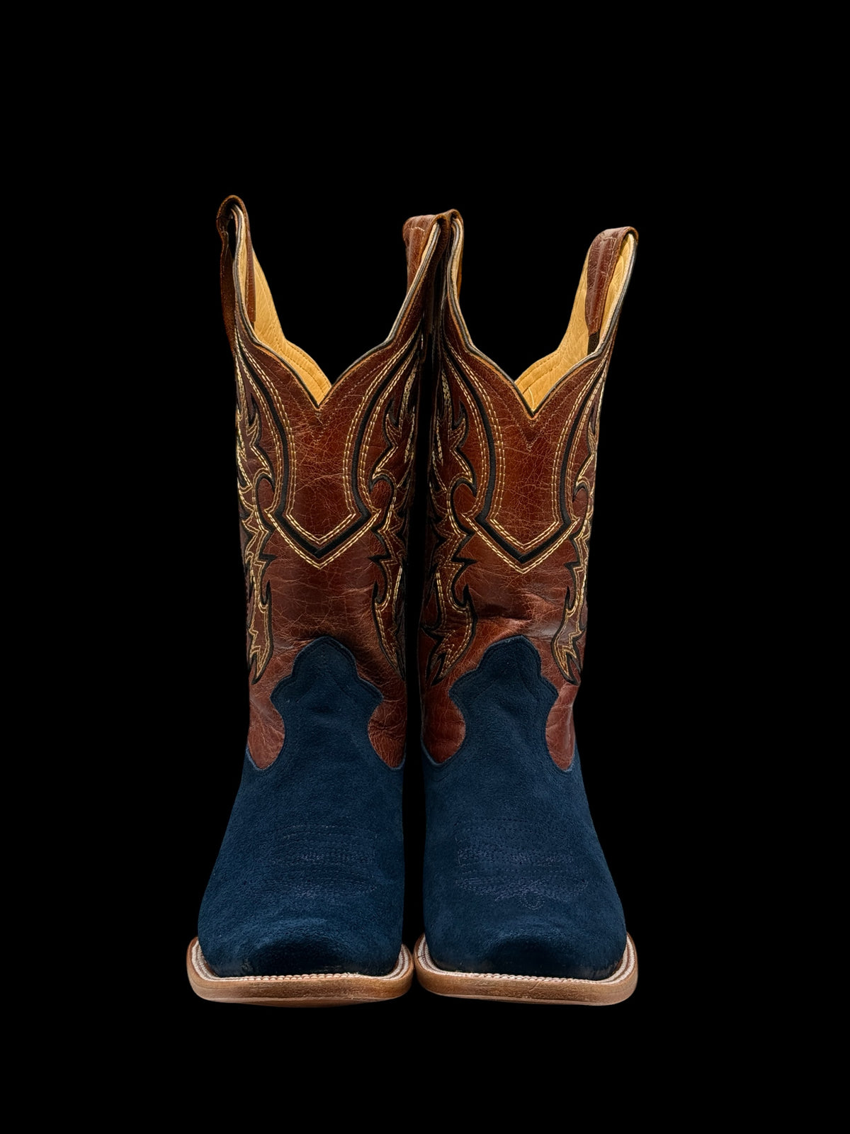 RR Western Men’s Navy Roughout Cowboy Boots