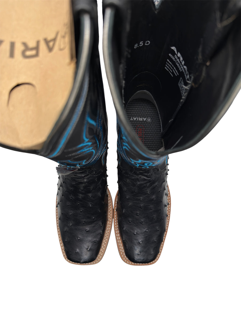 Men's Ariat Relentless Exotic Ostrich Black Cowboy Boots