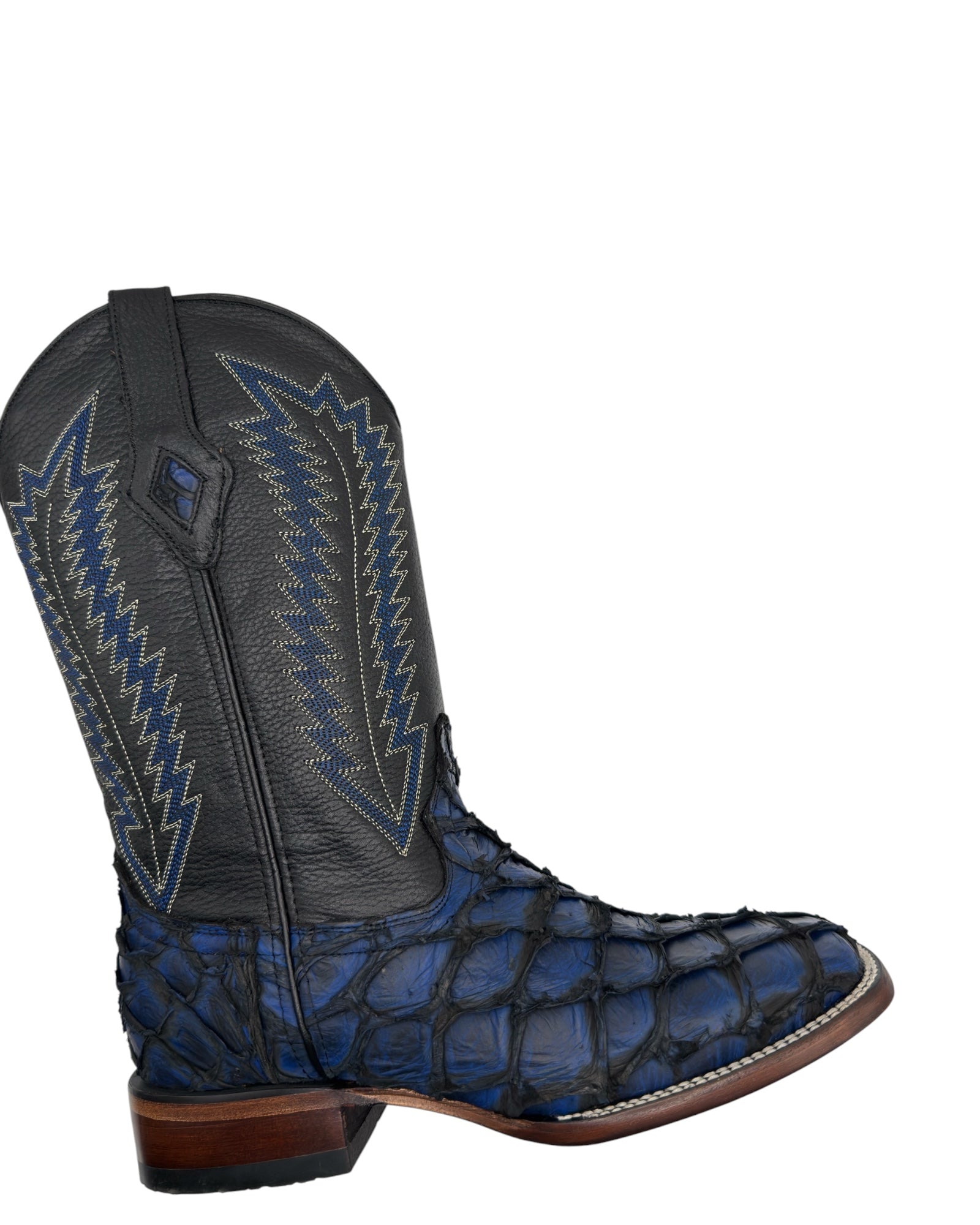 Men's Electric Blue Exotic Pirarucu Cowboy Boots