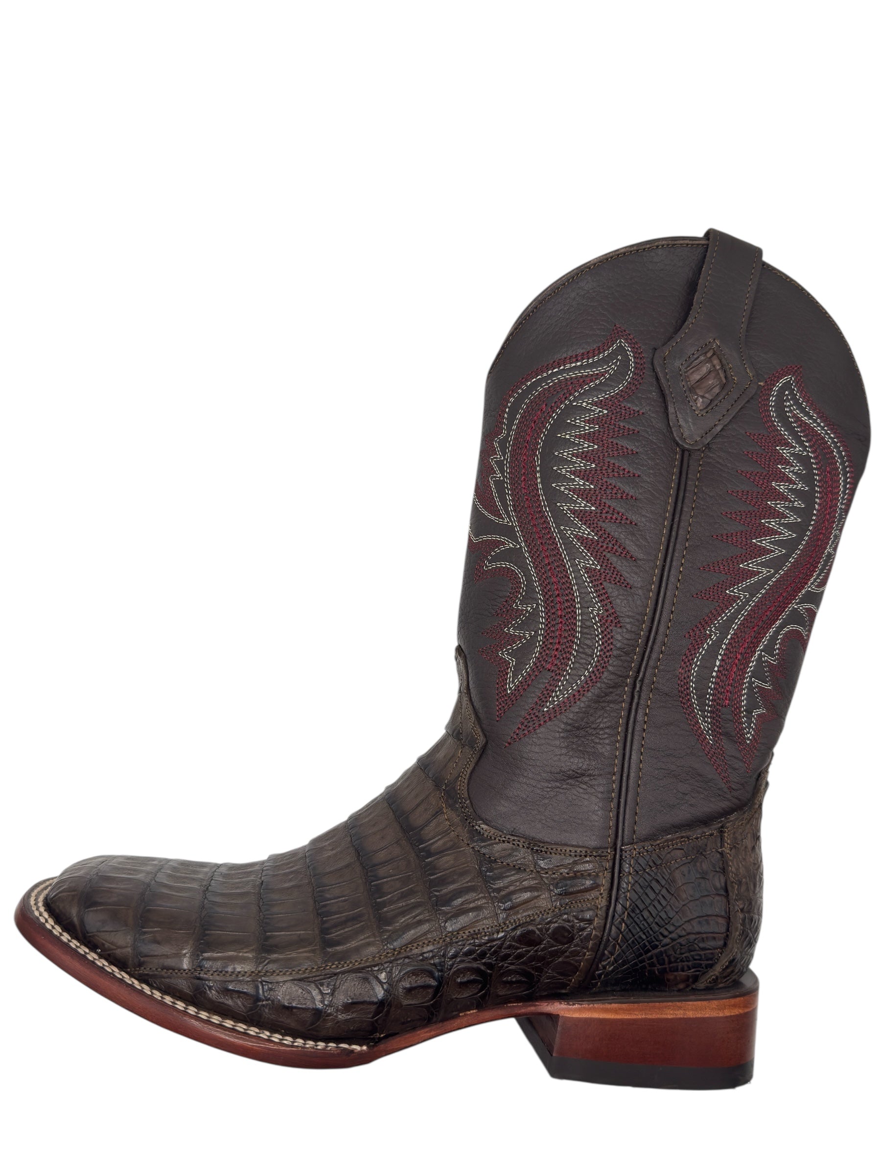 Mens Exotic Cognac Caiman Tail Cowboy Boots