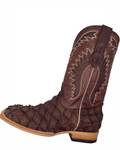 RR Western 'Dark Brown' Exotic Pirarucu Cowboy Boots