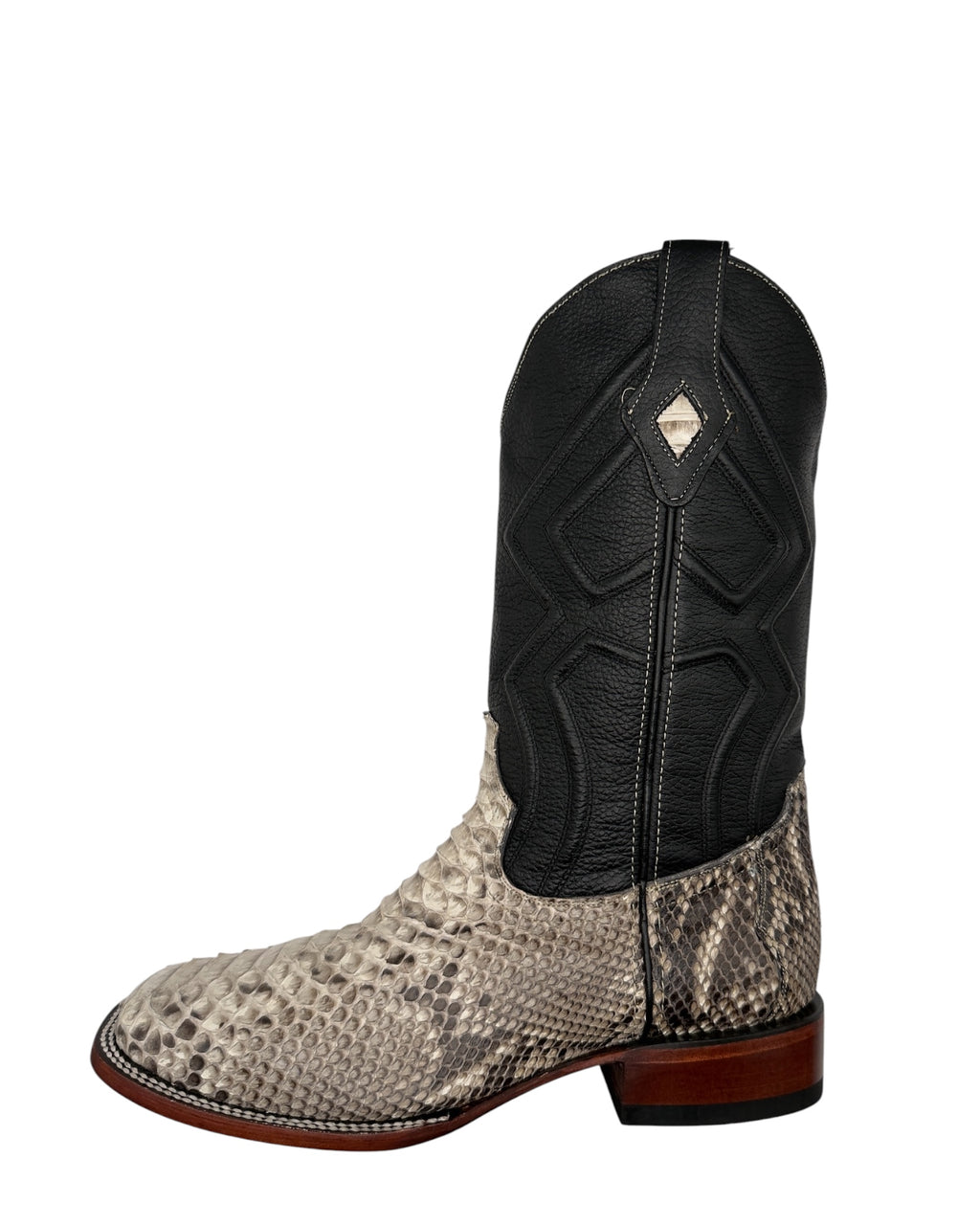 RR Western Mens Natural Exotic Python Cowboy Boots