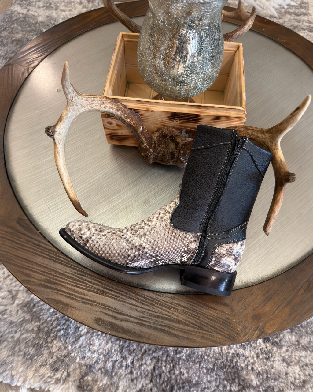 Men’s Exotic Python natural ankle boots