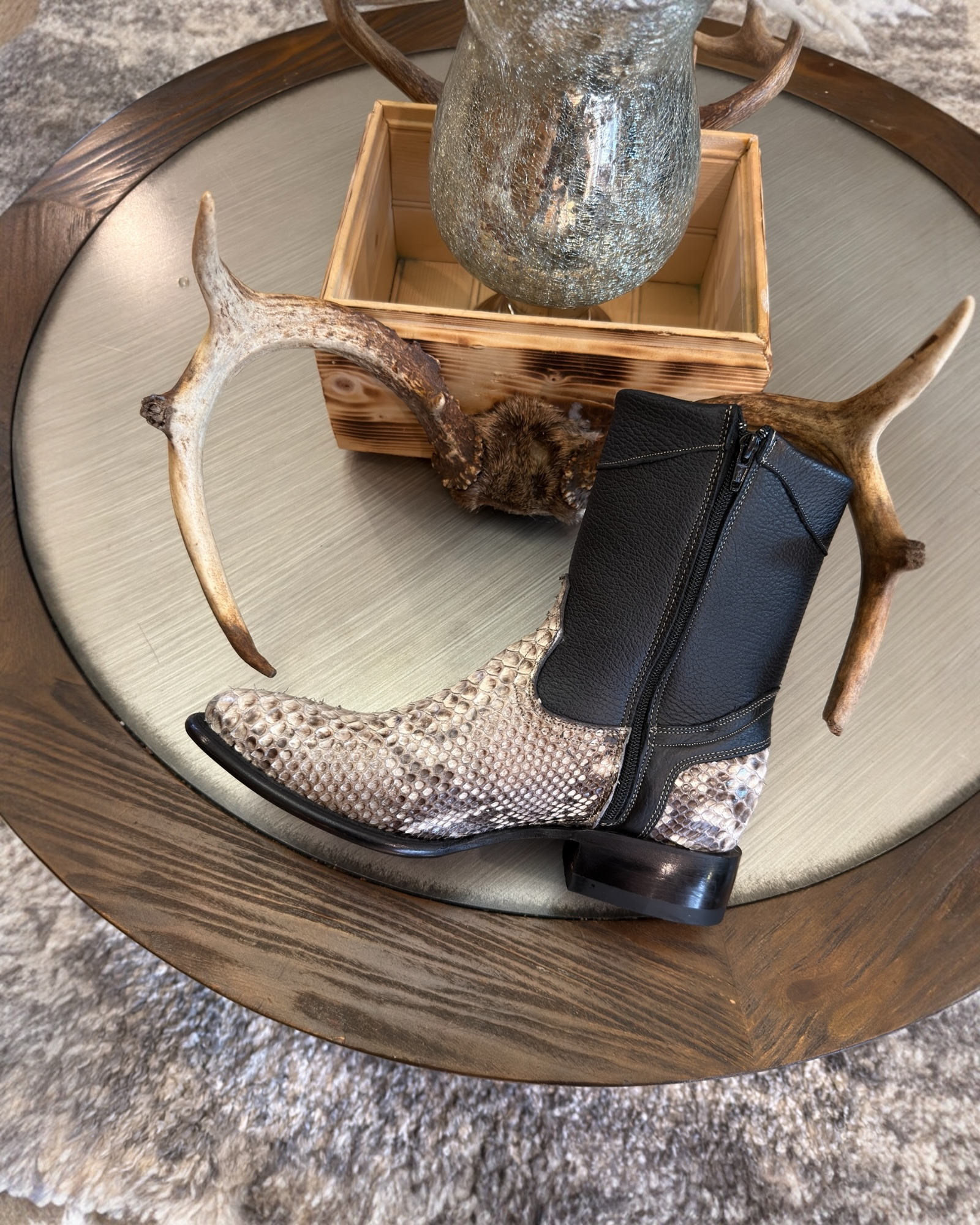 Men’s Exotic Python natural ankle boots