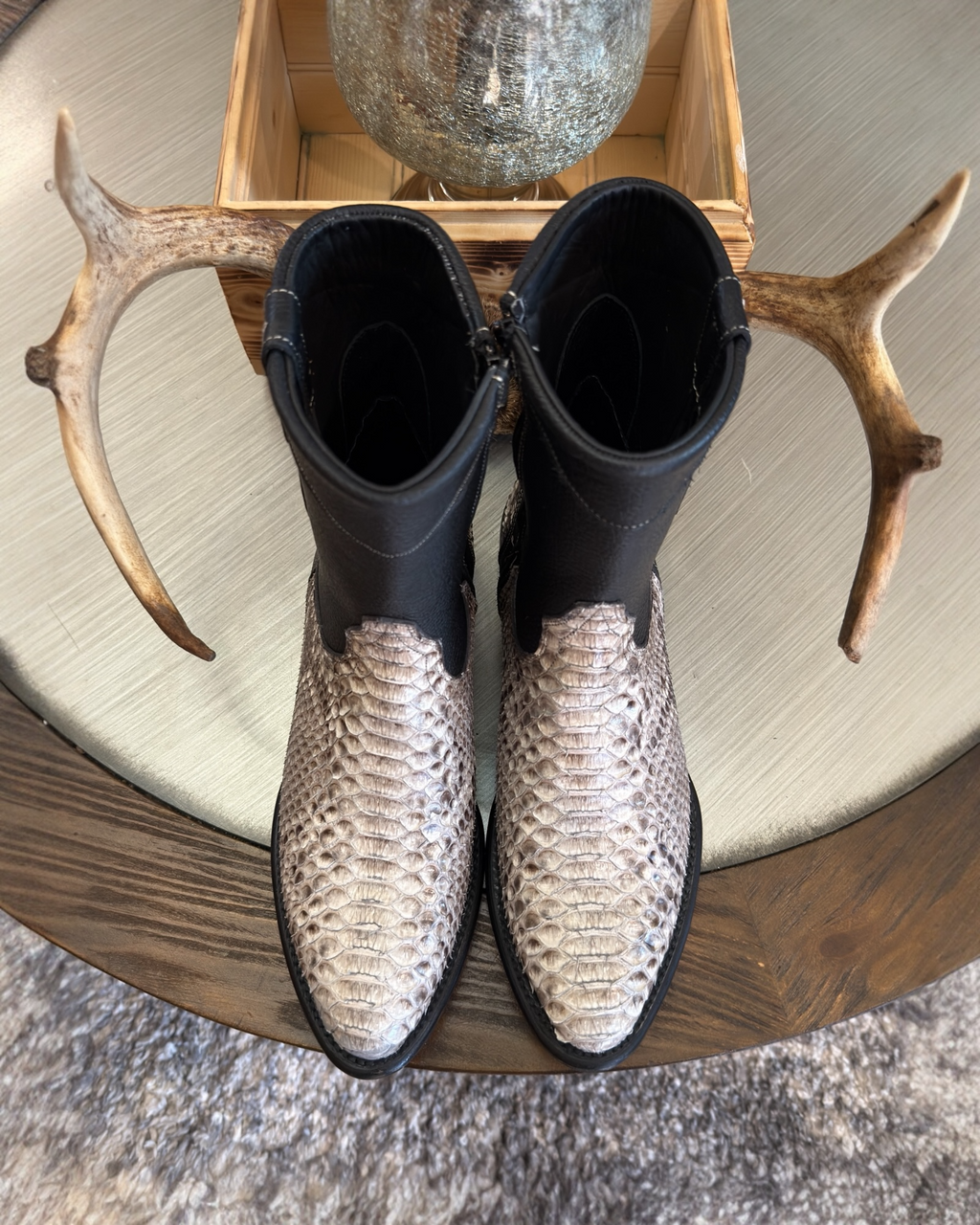 Men’s Exotic Python natural ankle boots