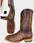 Men's Exotic Ostrich Tobacco Cowboy Boots