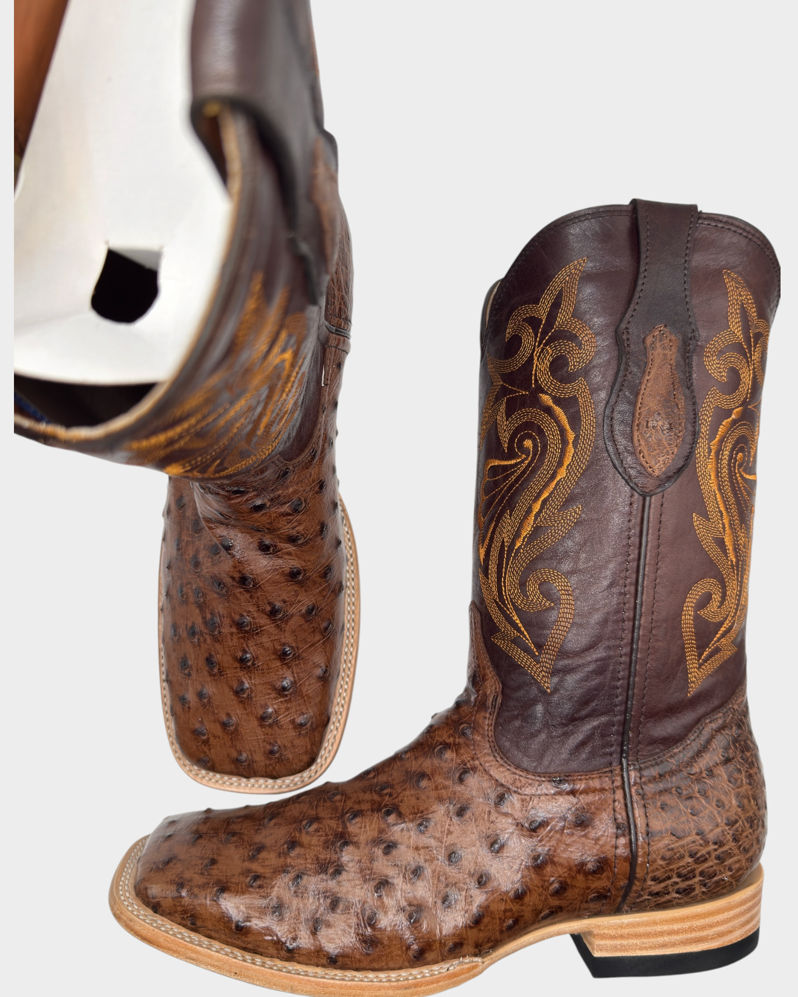 Men's Exotic Ostrich Tobacco Cowboy Boots